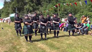 Scotland the Brave as Howe O the Mearns Pipe Band march off during 2023 Drumtochty Highland Games [upl. by Aniles]