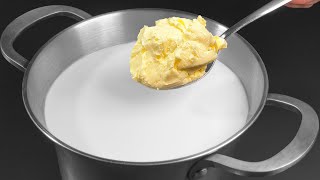 Geben Sie einfach Butter in die kochende Milch Hausgemachtes Käse Rezept in 5 Minuten [upl. by Hitchcock]