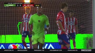 🔥 GOL Óscar Estupiñán  FC Juárez 13 Atlético San Luis  J14 Apertura 2024  Liga MX [upl. by Luhem]