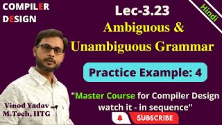 L323  Example Conversion of Ambiguous to Unambiguous Grammar  Compiler DesignCD [upl. by Dupre]