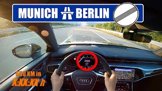 550KM TOP SPEED DRIVE on GERMAN AUTOBAHN in AUDI A7 NO SPEED LIMIT  AUTOBAHN POV [upl. by Araid]