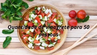 QUANTO DE TOMATE PARA VINAGRETE DE 51020304050 e 100 pessoas Vinagrete para feijoada [upl. by Pardo578]