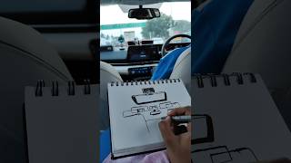 DRAWING In Car♥️😱trending tamil art shorts drawing viral [upl. by Ettelrats389]