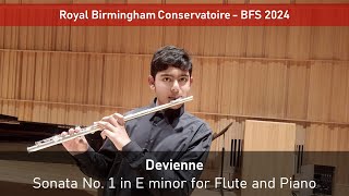 Francois Devienne  Sonata No 1 in E minor for Flute and Piano Op58 No1 performed live at BFS 2024 [upl. by Billie]