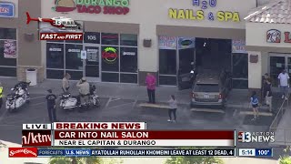 Car crashes into nail salon [upl. by Aluap472]