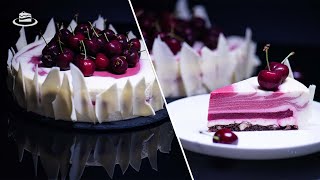 Tort Entremet cu Visine si Ciocolata Alba  Sour Cherry amp White Chocolate Entremet Cake [upl. by Etnohs225]