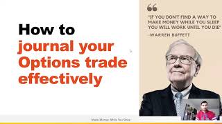 Webinar and QampA  How to journal your Options trade effectively [upl. by Feinberg999]