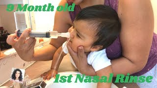 How to relieve a babys stuffy nose  Nasal Rinse for Infants and Toddlers [upl. by Rambort]