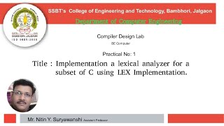 CDL PR1 Implement a lexical analyzer for a subset of C using LEX Implementation [upl. by Him]