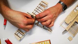 Fokker Eindecker Peanut Scale Balsa instructional video [upl. by Ferullo]