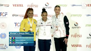 Uneven Bars Medal Ceremony MDJDS Andrade GMF  Antalya World Cup 2024 [upl. by Ocramed]