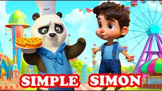 Simple Simon  Sing along Song  Kids amp Nursery Rhymes  Panda  Pie  Animated [upl. by Ahsael]