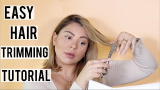 HOW TO TRIM YOUR HAIR  DO A DUSTING TO REMOVE SPLIT ENDS AT HOME  PRO HAIRDRESSER TUTORIAL [upl. by Judon]