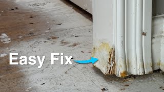 How To Repair a Terribly Damaged Door Jamb the Easiest Way Possible [upl. by Aihsenek]