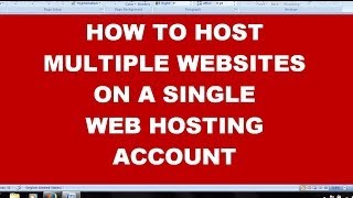 how to host multiple websites on single hosting space tutorial7 [upl. by Llehcear]