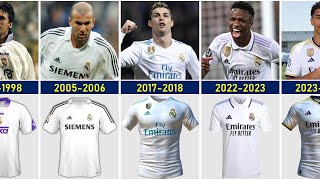 LOS BLANCOS⚪ Evolution REAL MADRID Jersey Home 19842023 [upl. by Jezabella]