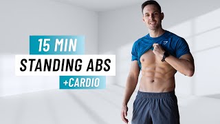 15 MIN STANDING ABS amp CARDIO WORKOUT  Burn Fat amp Sculpt Sixpack Abs [upl. by Dane968]