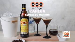 Kahlua Espresso Martini Cocktail Recipes  BWS [upl. by Atnaloj]