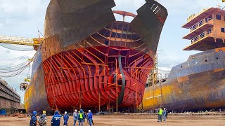 The Crazy Process of Repairing Billion  Ships in Massive Dockyard [upl. by Scevour]