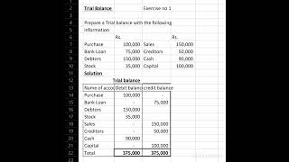 Prepare a Trial Balance  Class 11 Exercise sum no 1 [upl. by Phail]