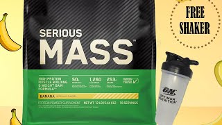 OPTIMUM NUTRITION SERIOUS MASS BANANA FLAVOR [upl. by Bonilla980]