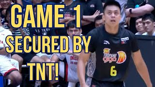 How did TNT get Game 1 over Barangay Ginebra  PBA Season 49 Governors Cup Finals [upl. by Coh741]