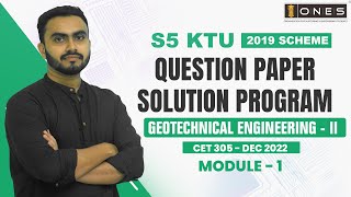 S5 KTU 2019 Scheme QP Solution  CE GEOTECHNICAL ENGINEERING  CET 305  Module 1  DEC 2022 [upl. by Coriss]