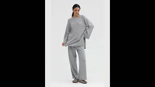 The Elegant Gray Cashmere Set fashion ootd merinowool [upl. by Rezeile941]