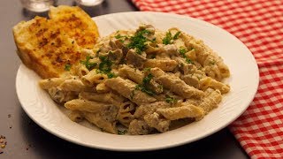 Gobble  Penne Alfredo with Mushrooms  White Sauce Pasta [upl. by Cagle]