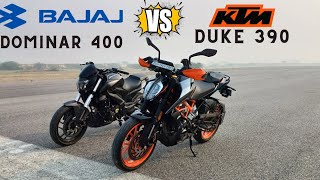 dominar 400 vs ktm duke 390  top speed of dominar 400  top speed of duke 390  drag race of duke [upl. by Nadroj]