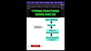 THESE METHODS HELP YOU TO TYPE BETTER FRACTIONS USING MAC OS😘😘✅ [upl. by Sturges928]