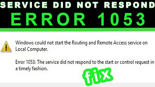 Error 1053 The service did not respond to the start or control  Windows 10 [upl. by Elpmet757]