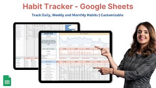 Habit Tracker  Track Your Daily Weekly and Monthly Habits  Google Sheet [upl. by Lesya]