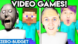 VIDEO GAMES WITH ZERO BUDGET Minecraft Piggy Granny Among Us FNAF Hello Neighbor  LANKYBOX [upl. by Johna]