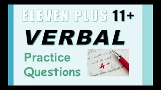 11 Eleven Plus Verbal Reasoning Practice Questions  How to Pass 11 [upl. by Blaise]