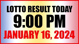 Lotto Result Today 9pm Draw January 16 2024 Swertres Ez2 Pcso [upl. by Nyrad493]