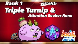 Triple Turnip  Snake Jar  Attention Seeker Rune Axie Infinity Origin Off Season S8 Meta [upl. by Nada]