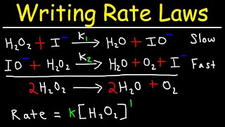 Writing Rate Laws of Reaction Mechanisms Using The Rate Determining Step  Chemical Kinetics [upl. by Ayatnwahs372]