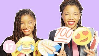 Chloe x Halle Tell Their Most Embarrassing Stories With Emojis [upl. by Nodnarbal]