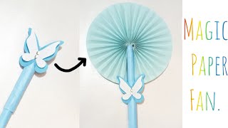 Magic paper fan  paper fan ideas  craft ideas  DIY paper magic fan  origami paper magic wand [upl. by Airelav406]