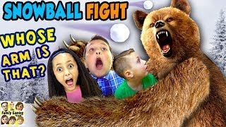 GRIZZLY BEAR ATTACK 😱 FGTEEV Family Loses Arm ☠ SNOWBALL FIGHT Gaming Battle Challenge ❄ KING ME [upl. by Binni]