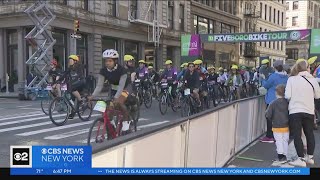 Five Boro Bike Tour brings cyclists from around the world to NYC [upl. by Negriv438]