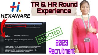 Hexaware GET TRampHR interview Experience2023 Recruitment [upl. by Noffihc]