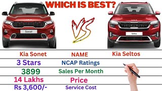 Comparison Kia Sonet versus Kia Seltos  Which One To Buy [upl. by Anirbas]