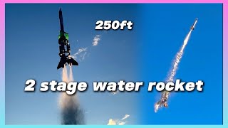 MASSIVE 2Stage water rocket LAUNCHES to 250ft  Impulse Flight 3 [upl. by Aeuhsoj]