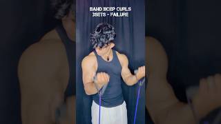 Arms workout with resistance band gym homeworkout workout gymexercise bicep telugufitness fit [upl. by Einhpad]