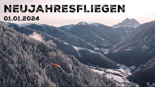 Neujahrsfliegen mit Papillon Paragliding am 1124 in LüsenSüdtirol [upl. by Liuqnoj]