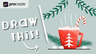 Procreate Step by Step Tutorial  Hot Cocoa  Draw With Me  iPad Art [upl. by Siger]