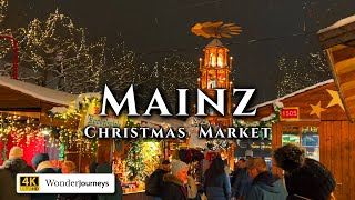 Snowy Mainz Christmas Market • Most Beautiful German Market [upl. by Kerry]