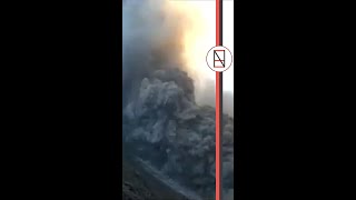 Watch as lava and pyroclastic flow from the Stromboli volcano following an eruption [upl. by Maribel]